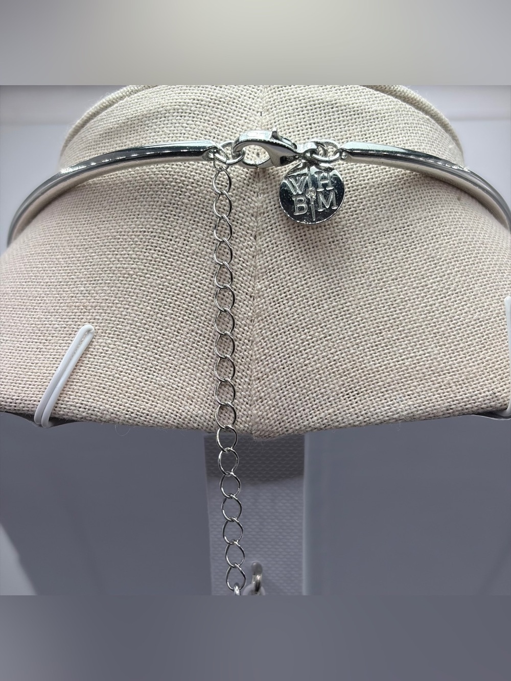 WHBM Silver Choker Necklace with Sodalite Stone Pendant - Picture 6 of 6